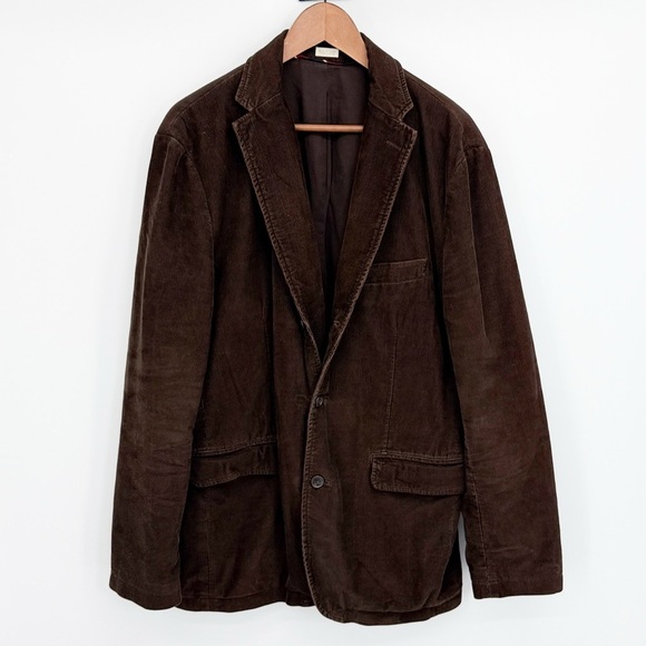 J. Crew Other - J Crew Mens Y2K Vintage Corduroy Blazer Brown L 100 Cotton Quiet Luxury Jacket